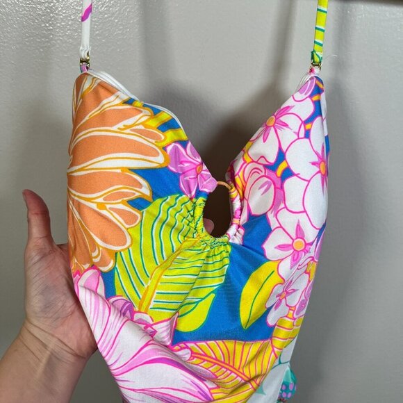 Sunshine 79 Mio Halter One Piece Swimsuit Size 10 Botanical Bliss Floral Beach - Picture 4 of 14